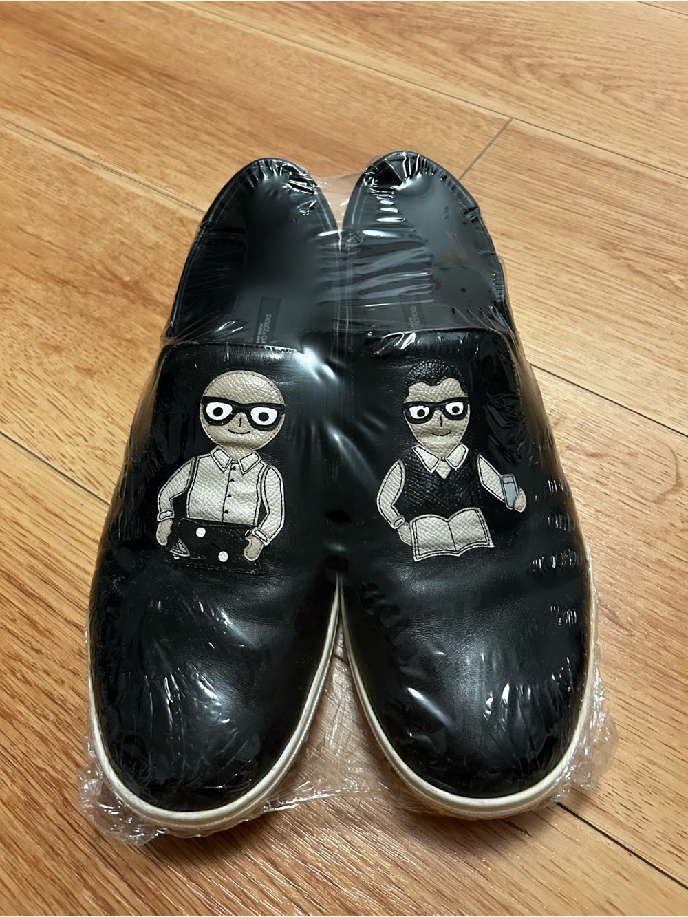 Dolce & Gabbana Black Leather Slip-On Loafers